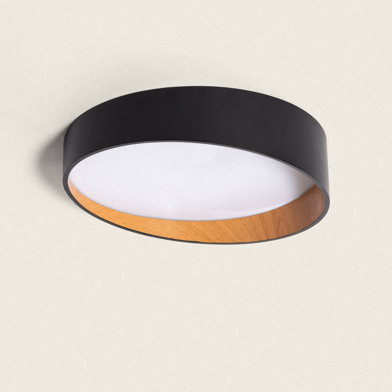 EMSARO ronde LED plafondlamp in zwart