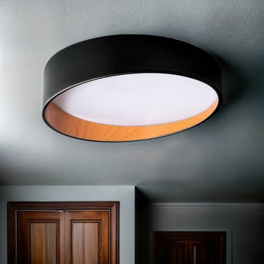 EMSARO ronde LED plafondlamp in zwart, foto 2