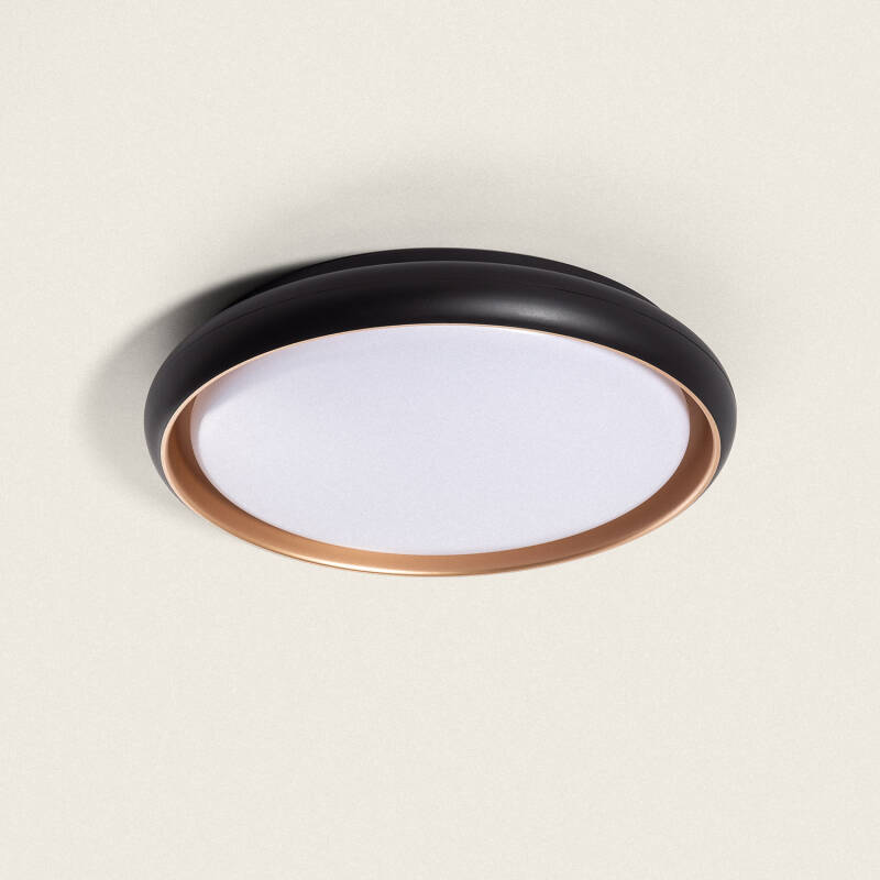VENKIVO platte ronde LED plafondlamp in zwart