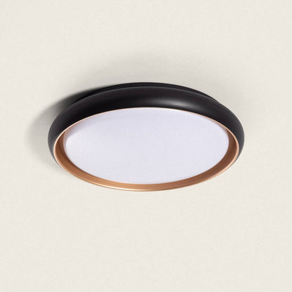 VENKIVO platte ronde LED plafondlamp in zwart