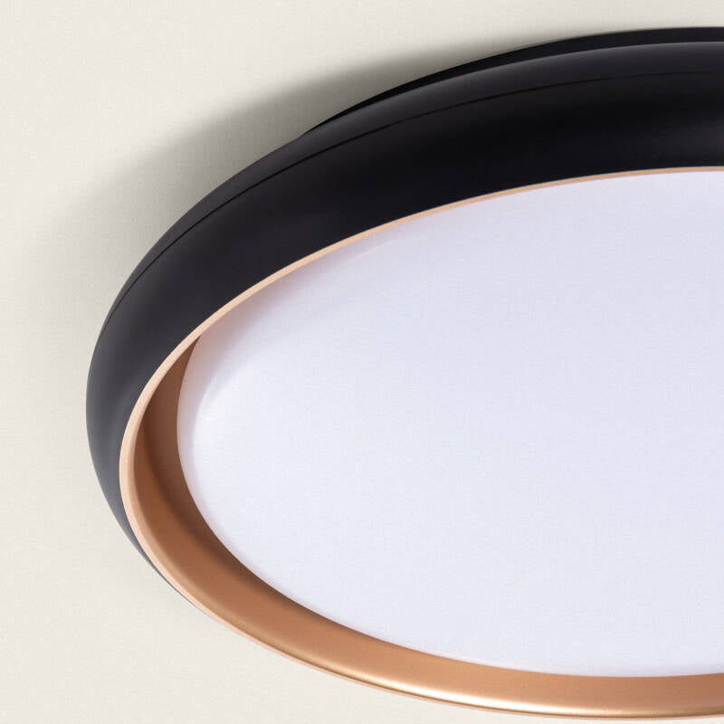 VENKIVO platte ronde LED plafondlamp in zwart