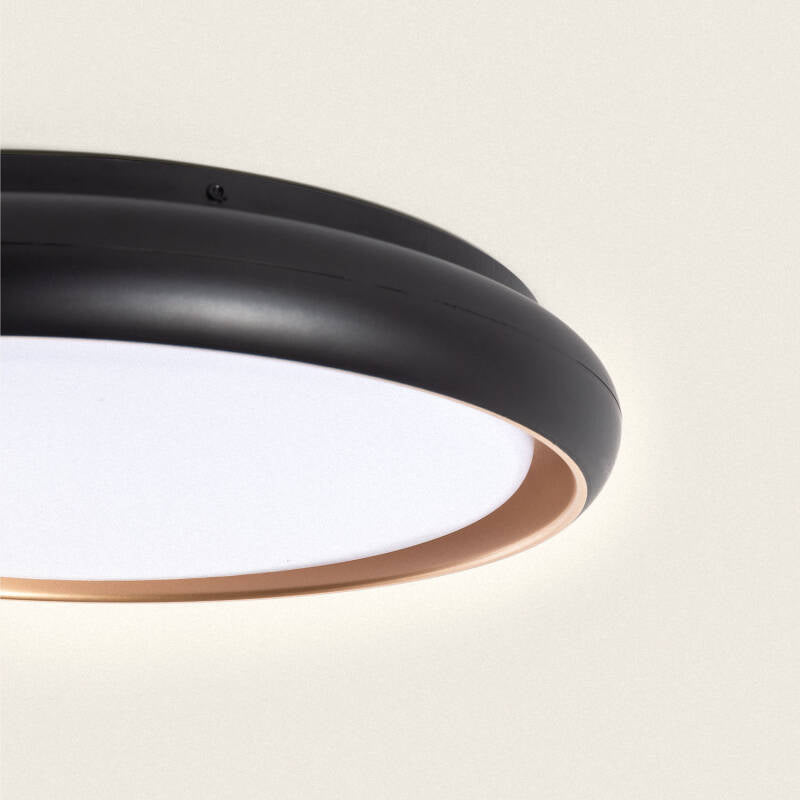 VENKIVO platte ronde LED plafondlamp in zwart