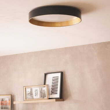 CRENAVO LED plafondlamp in zwart met goud, afbeelding 4