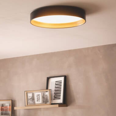 CRENAVO LED plafondlamp in zwart met goud, afbeelding 3