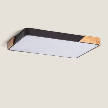 BRINDANO rechthoekige LED plafondlamp van hout en aluminium