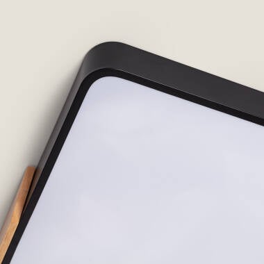 BRINDANO rechthoekige LED plafondlamp van hout en aluminium