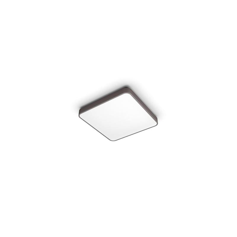 VARDIVO vierkante LED plafondlamp met bruine rand