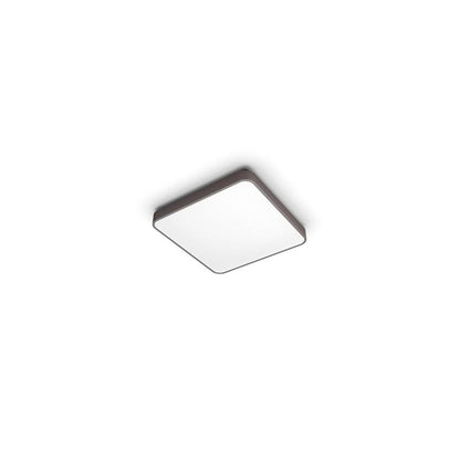 VARDIVO vierkante LED plafondlamp met bruine rand