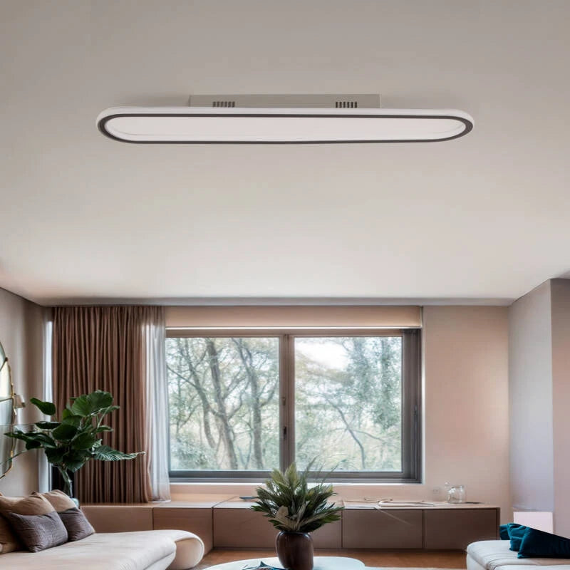 VANTIVO zwarte langwerpige LED plafondlamp van 80 cm