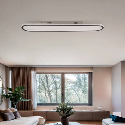 VANTIVO zwarte langwerpige LED plafondlamp van 80 cm