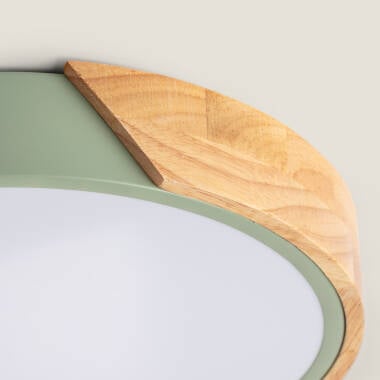 YULMIVO ronde LED plafondlamp met houten rand, afbeelding 16