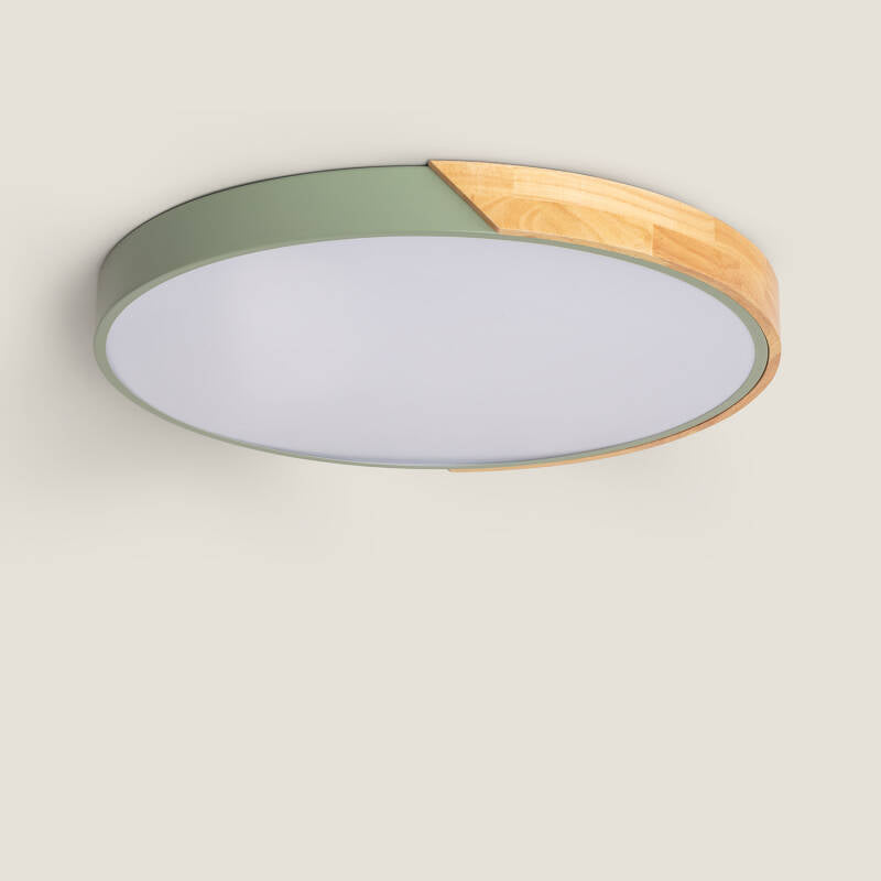 YULMIVO ronde LED plafondlamp met houten rand, afbeelding 13
