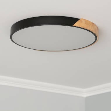 YULMIVO ronde LED plafondlamp met houten rand, afbeelding 6