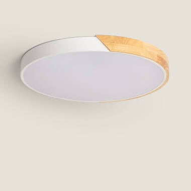YULMIVO ronde LED plafondlamp met houten rand, afbeelding 12