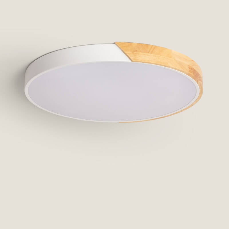 YULMIVO ronde LED plafondlamp met houten rand, afbeelding 7
