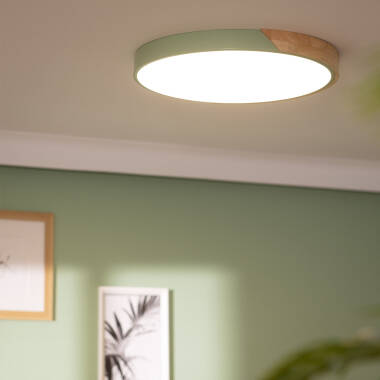 YULMIVO ronde LED plafondlamp met houten rand, afbeelding 15