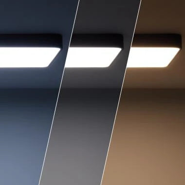 DRELVANO rechthoekige LED plafondlamp van metaal in zwart