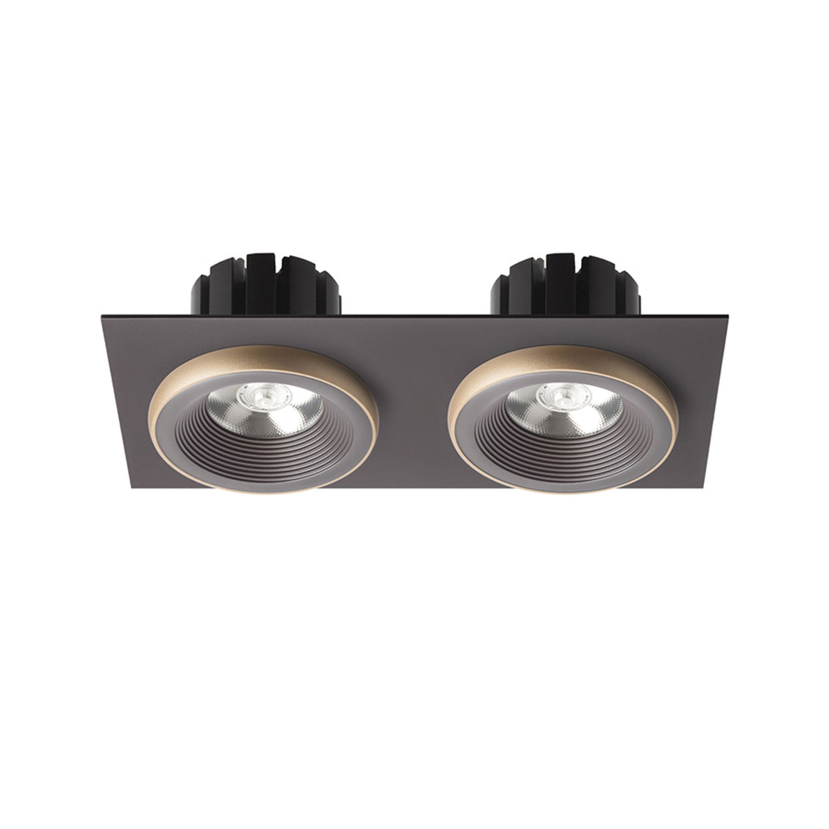 SHARM SQ II inbouwspot bruin / parelmoergoud