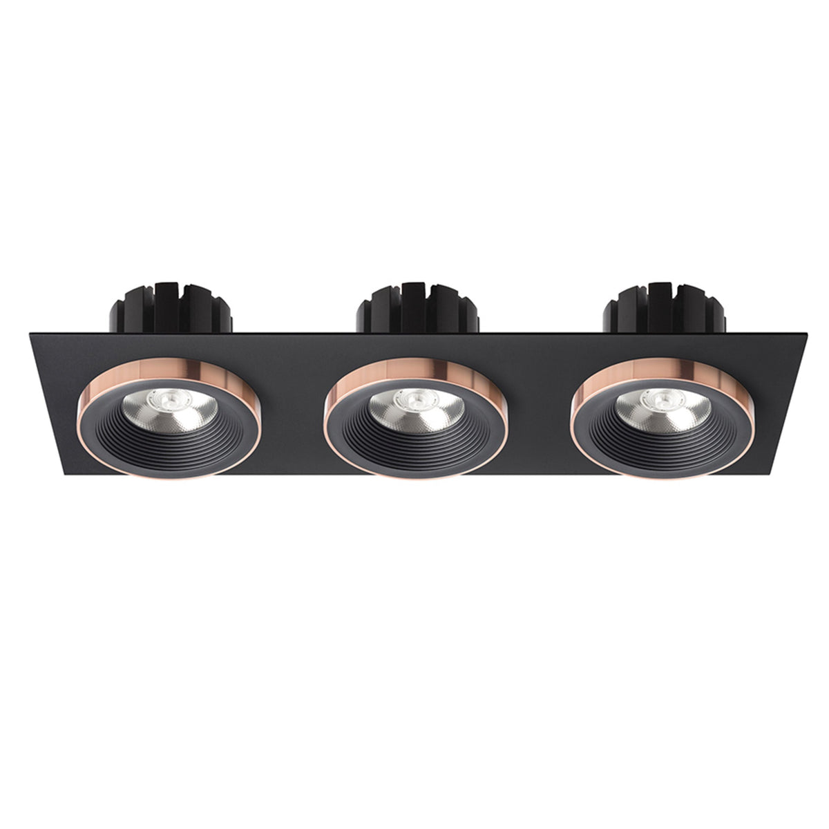 SHARM SQ III inbouwspot zwart / zwart / koper