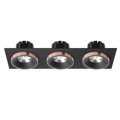 SHARM SQ III inbouwspot zwart / zwart / koper