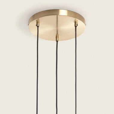 TESKARO hanglamp goud boven een eettafel