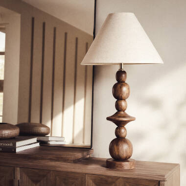 TINDARO tafellamp in beige, afbeelding 2