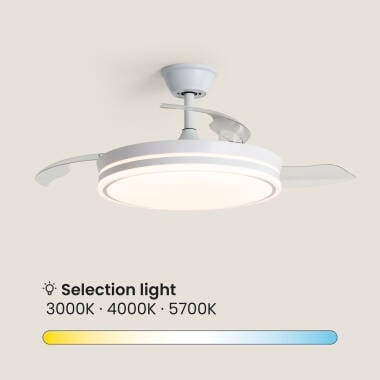 ZUNPARO | plafondventilator met verlichting en inklapbare bladen 106 cm | 32W 3000-5700K 2560 lm | wit