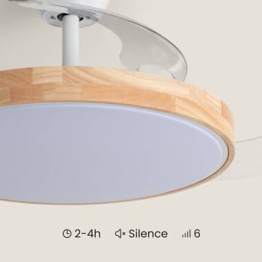 OSKIVO | plafondventilator met verlichting en intrekbare bladen 106 cm | 3000-5700K 2560 lm | wit met hout