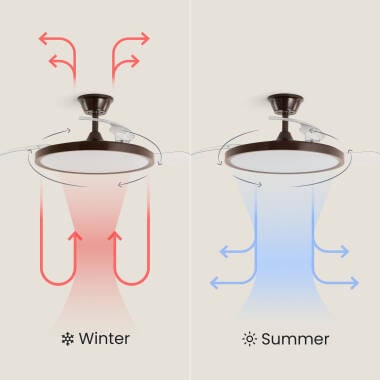 MARVIVO | plafondventilator met verlichting en inklapbare bladen 106 cm | 15W 3000-5700K 2560 lm | bruin of beige