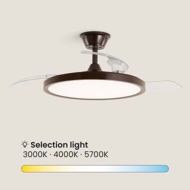 MARVIVO | plafondventilator met verlichting en inklapbare bladen 106 cm | 15W 3000-5700K 2560 lm | bruin of beige