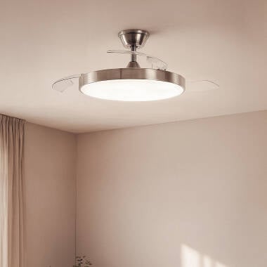 NORPARO | plafondventilator met verlichting en inschuifbare bladen 106 cm | 32W 3000-5700K 2560 lm | nikkel