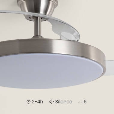 NORPARO | plafondventilator met verlichting en inschuifbare bladen 106 cm | 32W 3000-5700K 2560 lm | nikkel