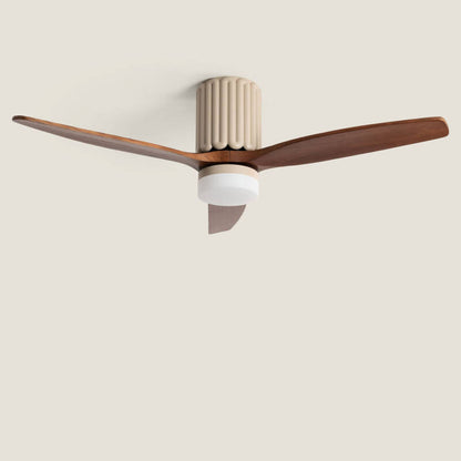 RIMPIVO | plafondventilator met verlichting en houten bladen 132 cm | 18W 3000-5700K 2160 lm | beige met donker hout