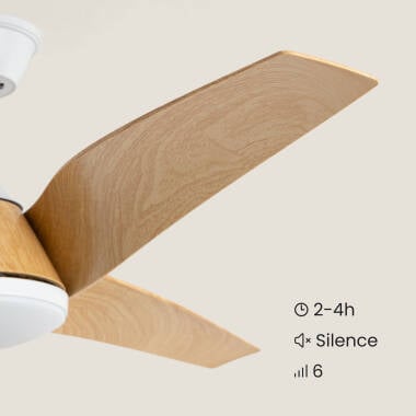 GLADARO | plafondventilator met verlichting en houten bladen 132 cm | 3000-5700K 1440 lm | wit met hout