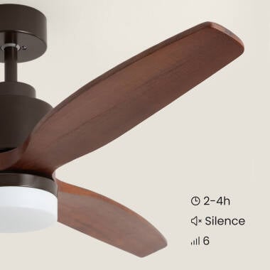 SOLKARO | plafondventilator met verlichting en houten bladen 132 cm | 3000-5700K 1440 lm | bruin met donker hout