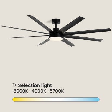CENZARO | plafondventilator met verlichting 165 cm | 3000-5700K | zwart