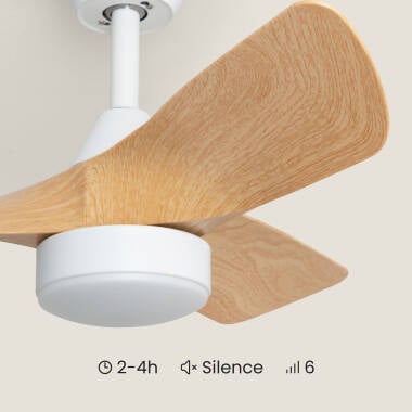 TERVIVO | plafondventilator met verlichting en houten bladen 76 cm | 3000-5700K 1280 lm | wit met hout