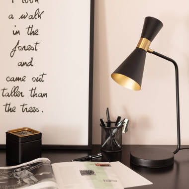 VINTARO bureaulamp van metaal met scharnierarm in zwart, afbeelding 3