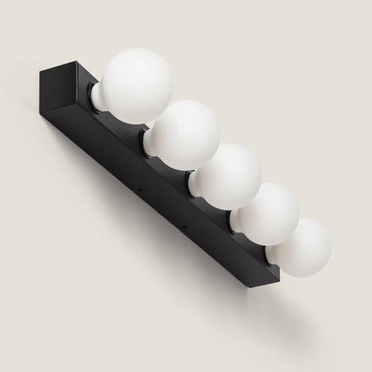 Wandlamp Daltivo zwart metaal met vijf lichtpunten