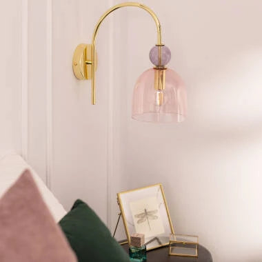 Wandlamp Vitraro roze glas