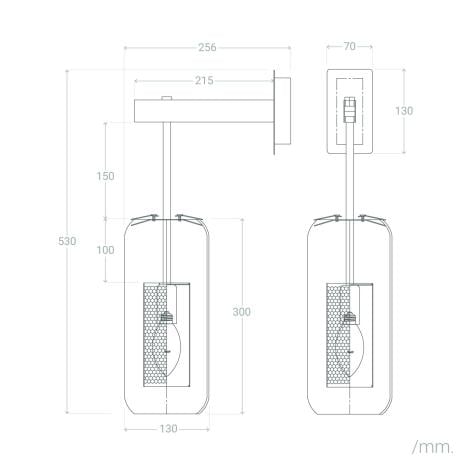 Wandlamp Ysolano metaal en glas in een interieur