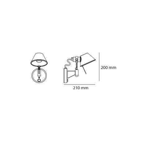 Wandlamp Quendaro in een interieur aan de wand