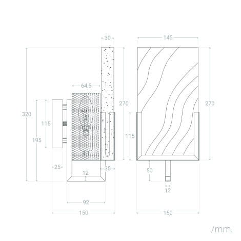 Wandlamp Uldaro glas en metaal in een interieur