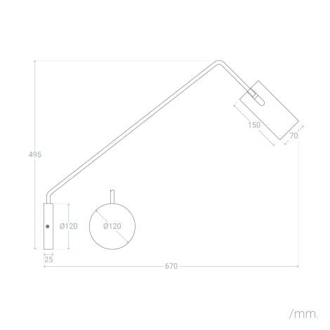 Wandlamp Voltano zwart metaal in een interieur