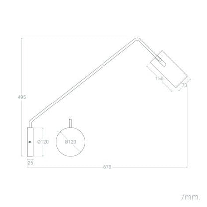 Wandlamp Voltano zwart metaal in een interieur