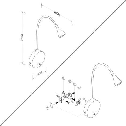 Wandlamp Ermivo in een interieur