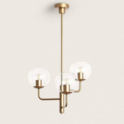 WISTARO hanglamp met drie glazen bollen in goud