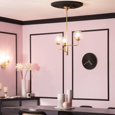 WISTARO hanglamp goud, detail van een glazen bol
