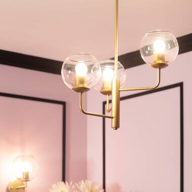 WISTARO hanglamp goud, zijaanzicht