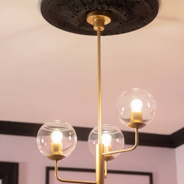 WISTARO hanglamp goud, detail van de fitting